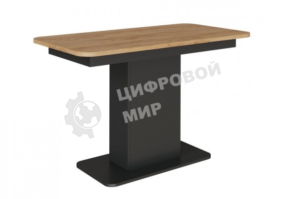 Стол обеденный раскладной МЕБЕЛЬ-КОМПЛЕКС СО-3 Антрацит/Дуб Золотой Крафт