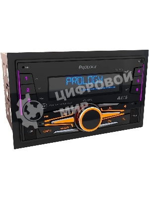 Автомагнитола Prology PRM-120, 2 DIN, Bluetooth, USB Type-A, AUX, пульт ДУ