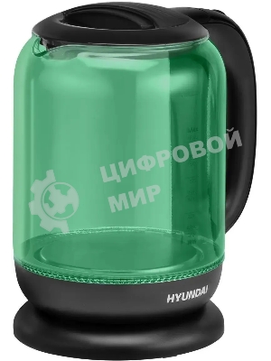 Чайник электрический Hyundai HYK-G2807 1.8л. 2200Вт бирюзовый/черный (корпус: стекло)