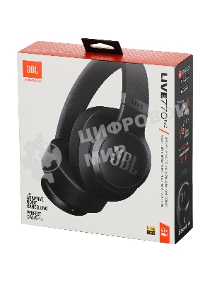 Беспроводные/проводные наушники JBL Live 770NC черный, полноразмерные, Bluetooth 5.3 + проводной, адаптивное шумоподавление , до 65 ч