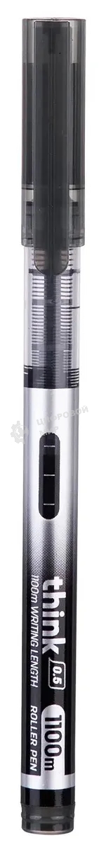 Ручка роллер Deli Think (EQ300-BK) черн, d=0.5мм, черные чернила, стреловидный пишущий наконечник