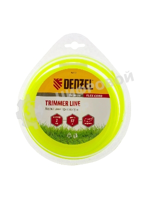 Леска для триммера Denzel квадрат 2 мм х 57 м, блистер FLEX CORD