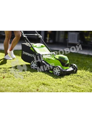 Газонокосилка аккумуляторная (2512607) GreenWorks G24X2LM41, 2*24V, 41 см, без АКБ и ЗУ