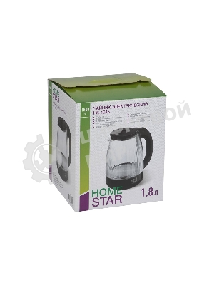 Чайник электрический Homestar HS-1045 1.8л, стекло, пластик, черный