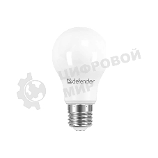 Лампа светодиодная Defender A55-7W-830-E27 груша, 3000 К, теплый белый, 1 шт.