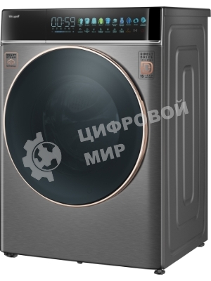 Стиральная машина Weissgauff WM 58411 Direct Drive Inverter Premium Steam Grey серая, загрузка фронтальная 11кг, 1400 об/мин., класс: A+++