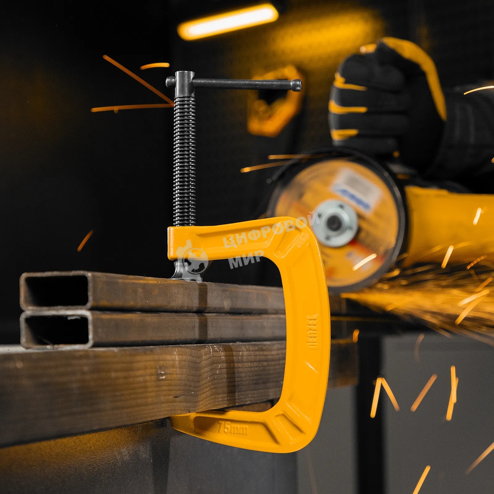 Струбцина Denzel G-образная усиленная, 75 мм