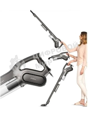 Пылесос вертикальный DEERMA Combo DX700S серый/черный, питание от сети, 210 Вт, уборка сухая, пылесборник 0.8 л