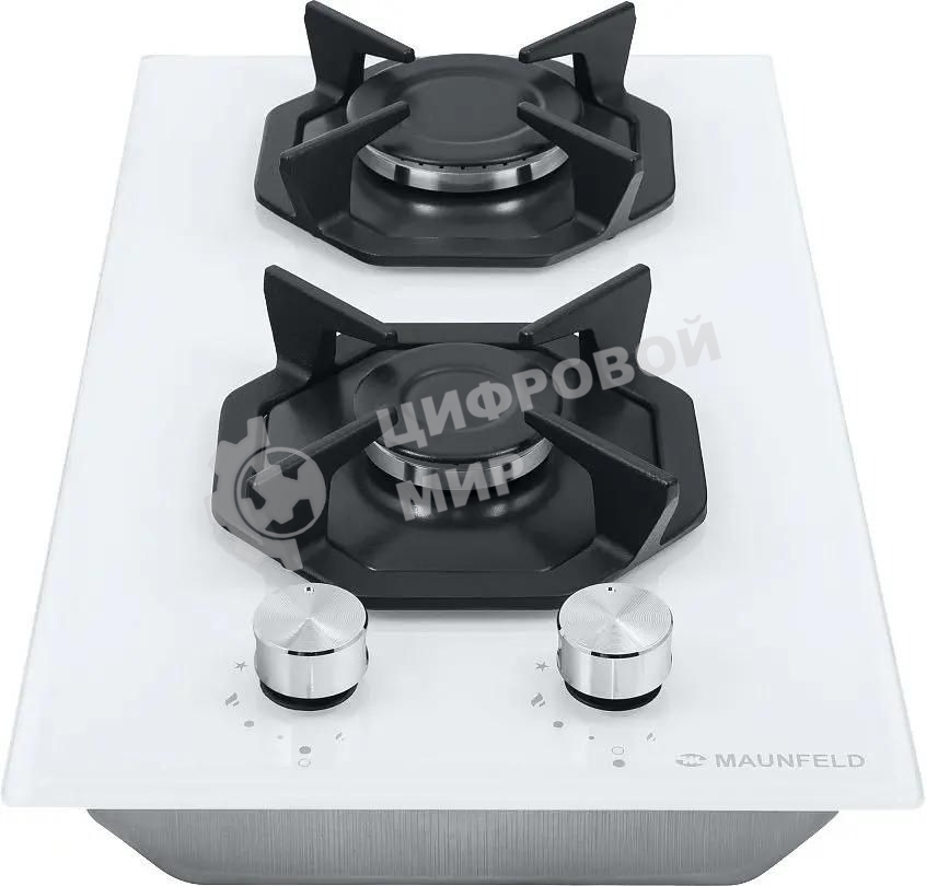Газовая варочная панель Maunfeld EGHG.32.2CW/G, 2 конфорки, закаленное стекло, белый