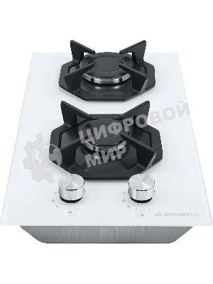 Газовая варочная панель Maunfeld EGHG.32.2CW/G, 2 конфорки, закаленное стекло, белый