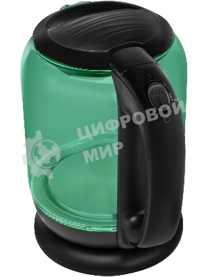 Чайник электрический Hyundai HYK-G2807 1.8л. 2200Вт бирюзовый/черный (корпус: стекло)