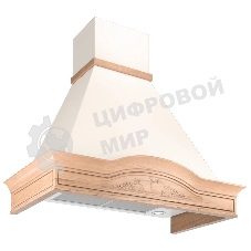 Вытяжка каминная Elikor Вилла Фрукты 90П-650-П3Д бежевый/дуб, 90 см, 650 куб. м/ч, 56 дБ