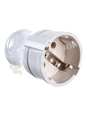 Розетка прямая разборная с заземл. РПп10-01-Ст 16А белый IEK ERP10-16-01-K01