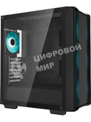Компьютерный корпус Deepcool CC560 ARGb V2 без БП, боковое окно (закаленное стекло), 3x120мм ARGb LED вентилятор спереди и 1x120мм ARGb LED вентилятор сзади, черный, ATX
