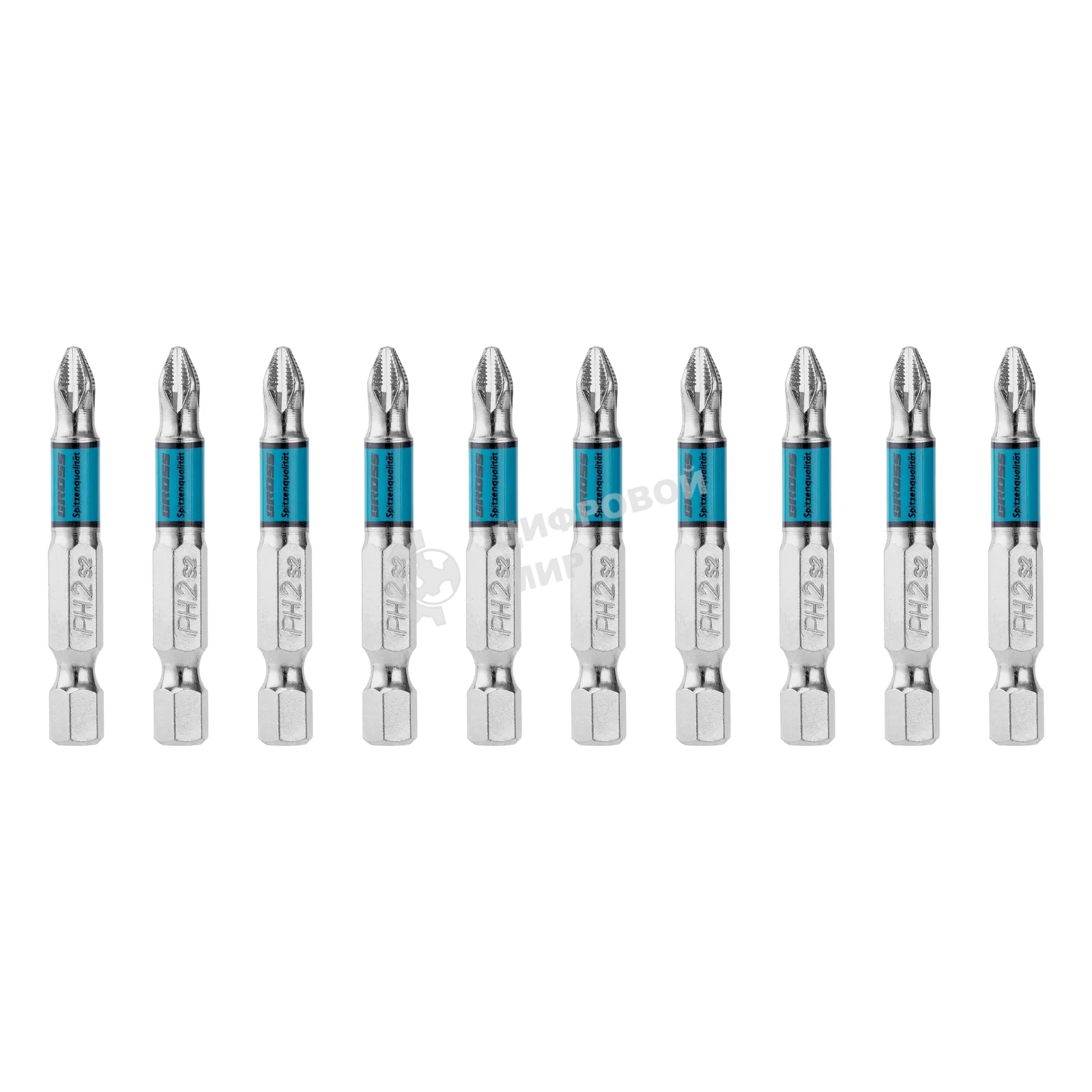 Бита Gross PH2х50 мм, сталь S2, кругл., 10 шт.