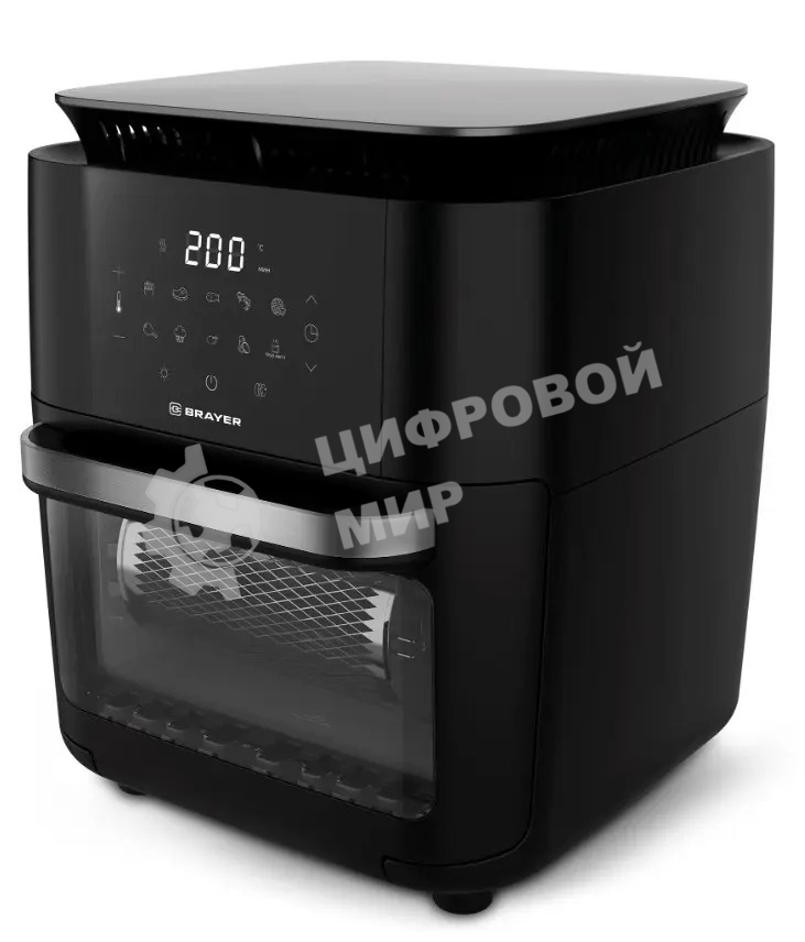 Аэрогриль BRAYER BR2053 черный, 1800 Вт, 12 л, сенсор, 10 программ