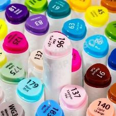 Набор маркеров для скетчинга Deli E70803-60 Color Emotion 11 мм, 150 мм, трехгранный корпус, двойной пишущий наконечник, 1-7 мм, 60 цветов, ассорти, пластиковая коробка (60 шт.)