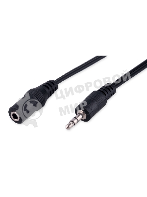 Кабель-удлинитель аудио Cablexpert CCA-423-2M-N, Jack 3.5(M)/Jack 3.5(F), 2м, черный, пакет
