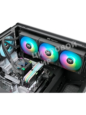 Система жидкостного охлаждения Thermaltake LA360-S ARGB Soc-AM5/AM4/1200/1700/1851 черный 4-pin 38.35dB Al+Cu LCD 360W Ret (CL-W462-PL12SW-A)