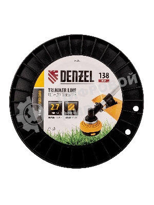 Леска для триммера Denzel квадрат, 2,7м х 138м, на DIN катушке FLEX CORD