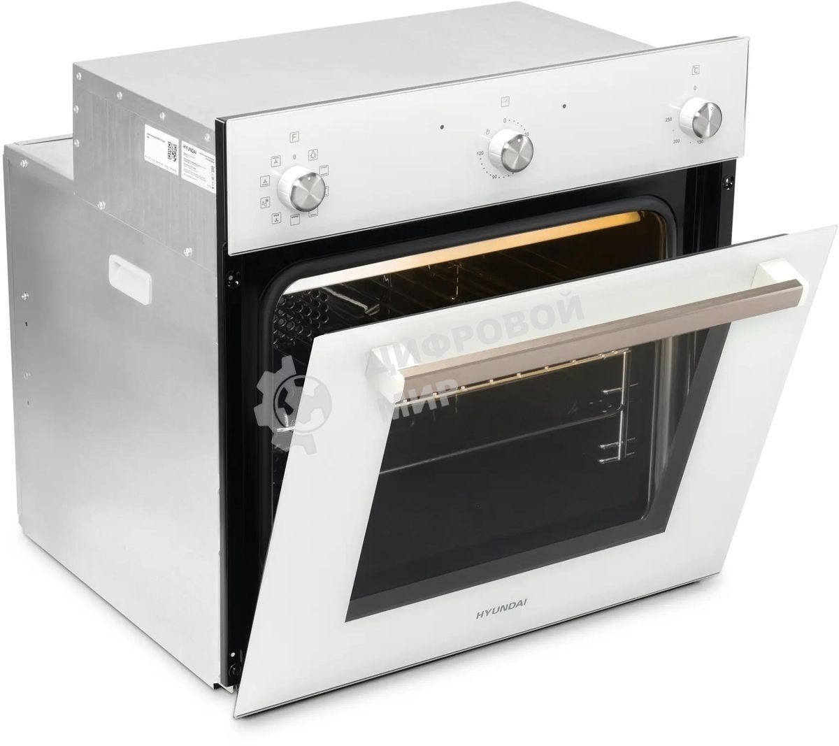 Духовой шкаф Электрический Hyundai 6009.03 WG белый стекло