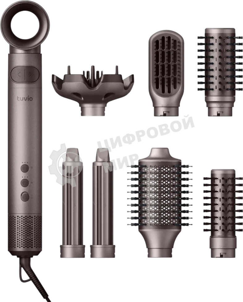 Фен-щётка Tuvio HBI1419 коричневый, 1500 Вт, ионизация, 40/50/70 мм
