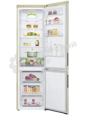 Холодильник LG GA-B509CEWL бежевый двухкамерный 277/107л морозилка снизу, No Frost