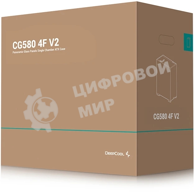 Компьютерный корпус Deepcool CG580 4F V2 без БП, боковое окно (панорама), 4x120мм ARGB PWM вентилятора, черный, ATX (R-CG580-BKADA4-G-2)