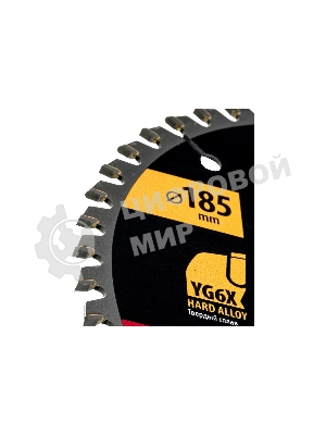 Пильный диск по ламинату Denzel ф185 х 20 мм, 48 зубьев