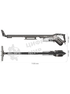 Пылесос вертикальный DEERMA Combo DX700S серый/черный, питание от сети, 210 Вт, уборка сухая, пылесборник 0.8 л