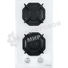 Газовая варочная панель Maunfeld EGHG.32.2CW/G, 2 конфорки, закаленное стекло, белый