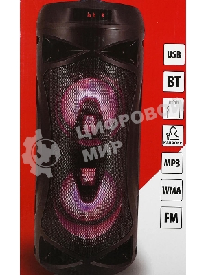 Акустическая система SUPRA SMB-330, 20Вт, с караоке, Bluetooth, FM, USB, черный
