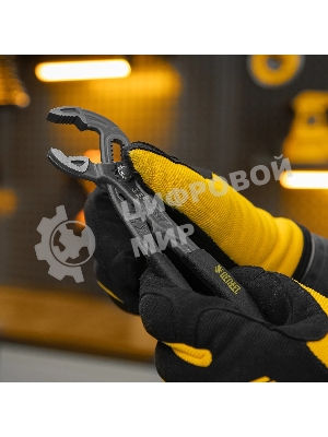 Клещи переставные Denzel кнопочный механизм, обливные рукоятки, 180 мм