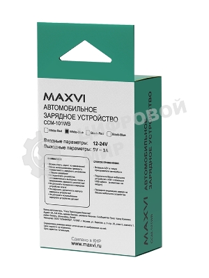 Автомобильное зарядное устройство Maxvi CCM-101WB USB 1А бело-синий