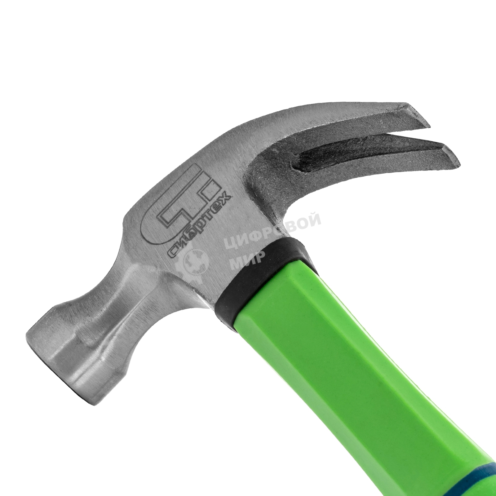 Молоток-гвоздодер Сибртех 450 г, фибергласовая обрезиненная рукоятка