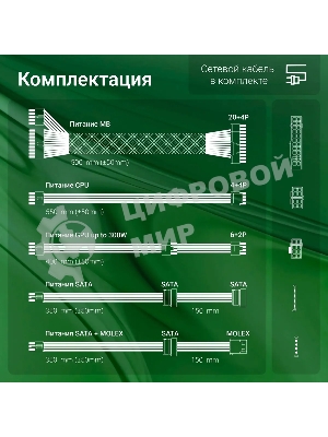 Блок питания Digma DPSU-450W RTL, 450Вт, 120мм, черный