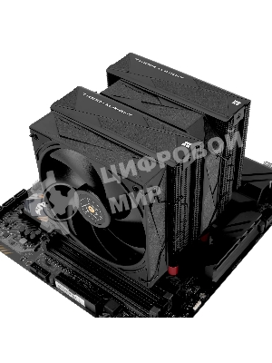 Кулер для процессора Thermalright Royal Pretor 130 черный (4-pin PWM, 158мм, Ni/Cu, 6x6мм, 1x120+1x130мм, 80.45CFM/81.88CFM, 29.4dBA/28.3dBA, 2150PM/1750RPM, S: 1200, 1700, 1851, 2011, 2066, 115X, AM4, AM5, black)