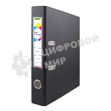 Папка-регистратор Silwerhof 1890079 A4 50мм, ПВХ/бумага черный, без окантовки, сборная, сменный карман на корешке