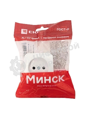 Розетка EKF EGR10-022-10 б/з, 10А, ОП Basic Минск белый