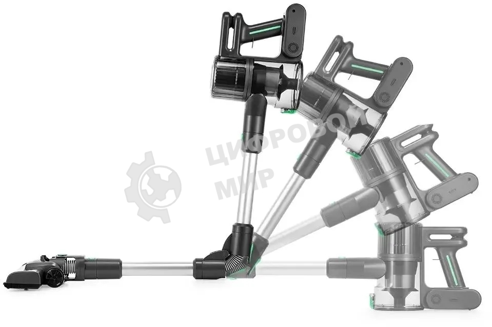 Пылесос ручной Kitfort КТ-5168 зеленый/черный, питание от аккумулятора, 75 Вт, уборка сухая, пылесборник 0.5 л, работа от АКБ max 32 мин.