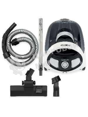 Пылесос Hyundai HYV-C1995 белый/черный, 250/1800 Вт, уборка сухая, пылесборник контейнер 1.5 л