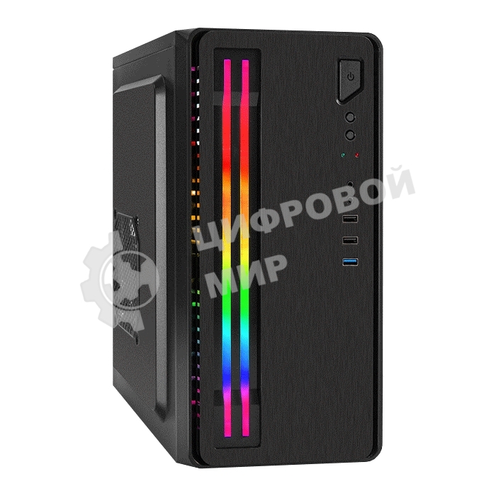 Компьютерный корпус Minitower ExeGate mEVO-7805-XP400 (mATX, БП XP400 с вент. 12см, 2*USB+1*USB 3.0, аудио, черный, с 2*RGb подсветкой)