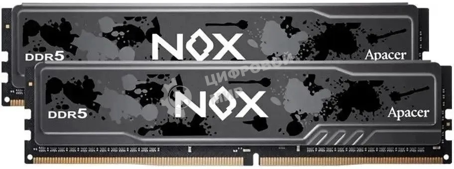 Оперативная память Apacer Nox, DDR5, 32Gb (2x16Gb), 6000MHz, CL40, DIMM, радиатор, черный