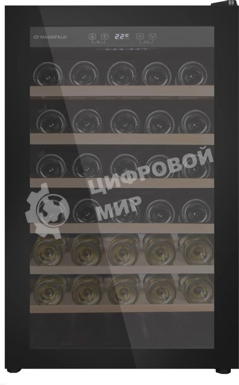 Винный шкаф Maunfeld MFWC-118S40 черный, 118 л, 1 отсек, 40 бут., класс G