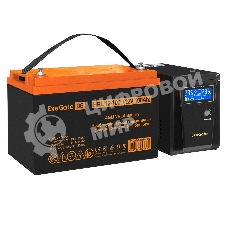 Комплект источника бесперебойного питания Exegate EX295986RUS + батарея 100Aч EX285656RUS 1шт (инвертор, синус, для котла) ExeGate SineTower SZ-600.LCD.AVR.1SH <600VA/360W, чистый синусоида, LCD дисплей, AVR, 1*Schuko, линейно-интерактивный, Black> + батарея ExeGate HRL 12-100 (12В, 100Ач) 1шт