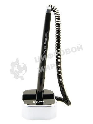 Ручка гелевая Deli E6797black черный, d=0.7мм, черные чернила, на подставке, линия 0.55мм