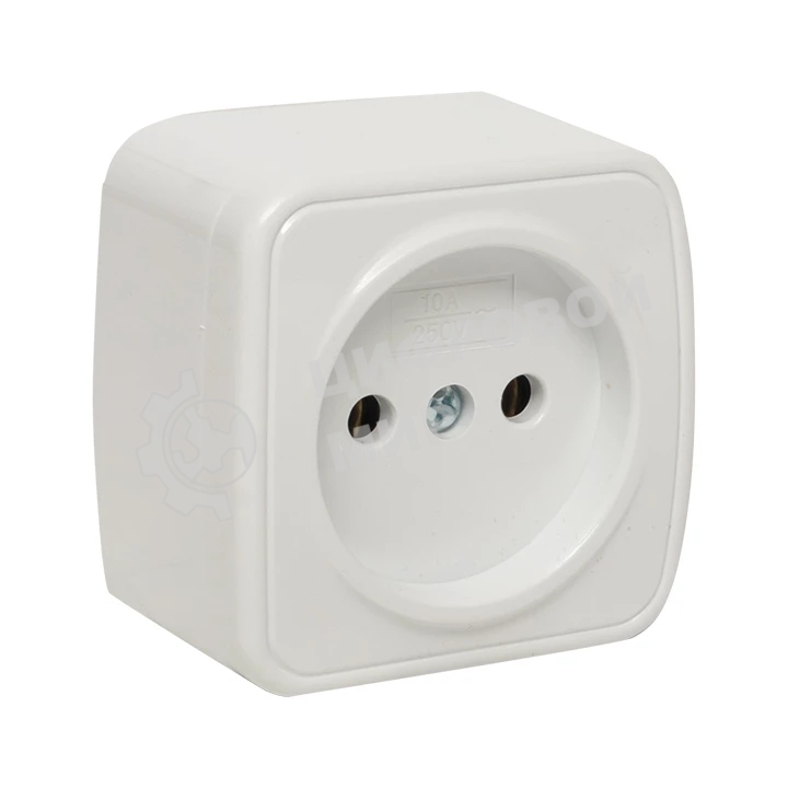 Розетка EKF EGR10-022-10 б/з, 10А, ОП Basic Минск белый