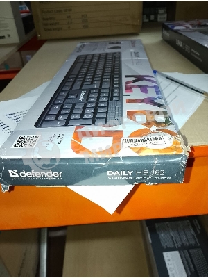 (Поврежденная упаковка) Клавиатура проводная DEFENDER Daily HB-162 RU черный (USB, 104+FN кл.) (45162)