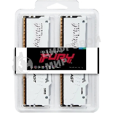 Оперативная память Kingston Fury Beast RGb, DDR5, 64Gb (2x32Gb), 6000MHz, CL36, DIMM, с радиаторами, RGb, белый