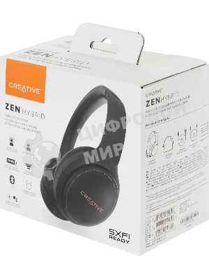 Беспроводные/проводные наушники Creative Zen Hybrid белый, полноформатные, Bluetooth + проводной, активное шумоподавление